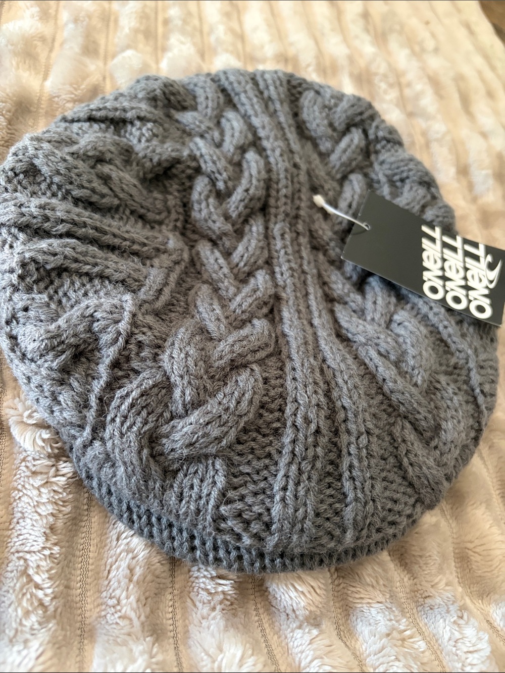 O'Neill Gray Cable Knit Slouch Hat